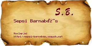 Sepsi Barnabás névjegykártya